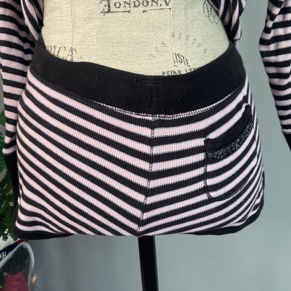 Victoria’s Secret SP Black Pink Sparkly Two Piece Short Set Thermal Lightweight - Picture 6 of 12